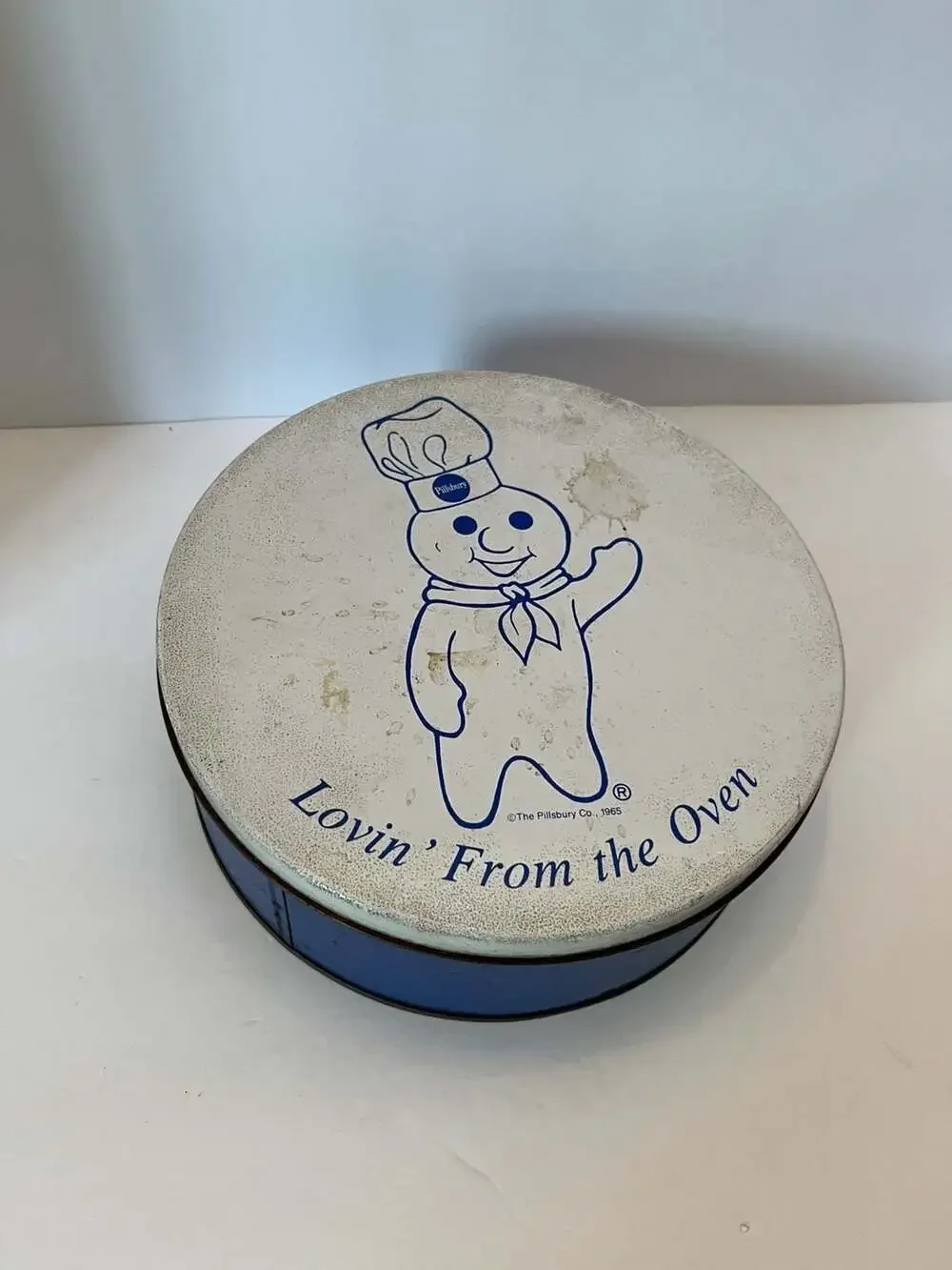 Vintage 1965 Pillsbury Doughboy Round Cookie Tin - Lovin' From the Oven